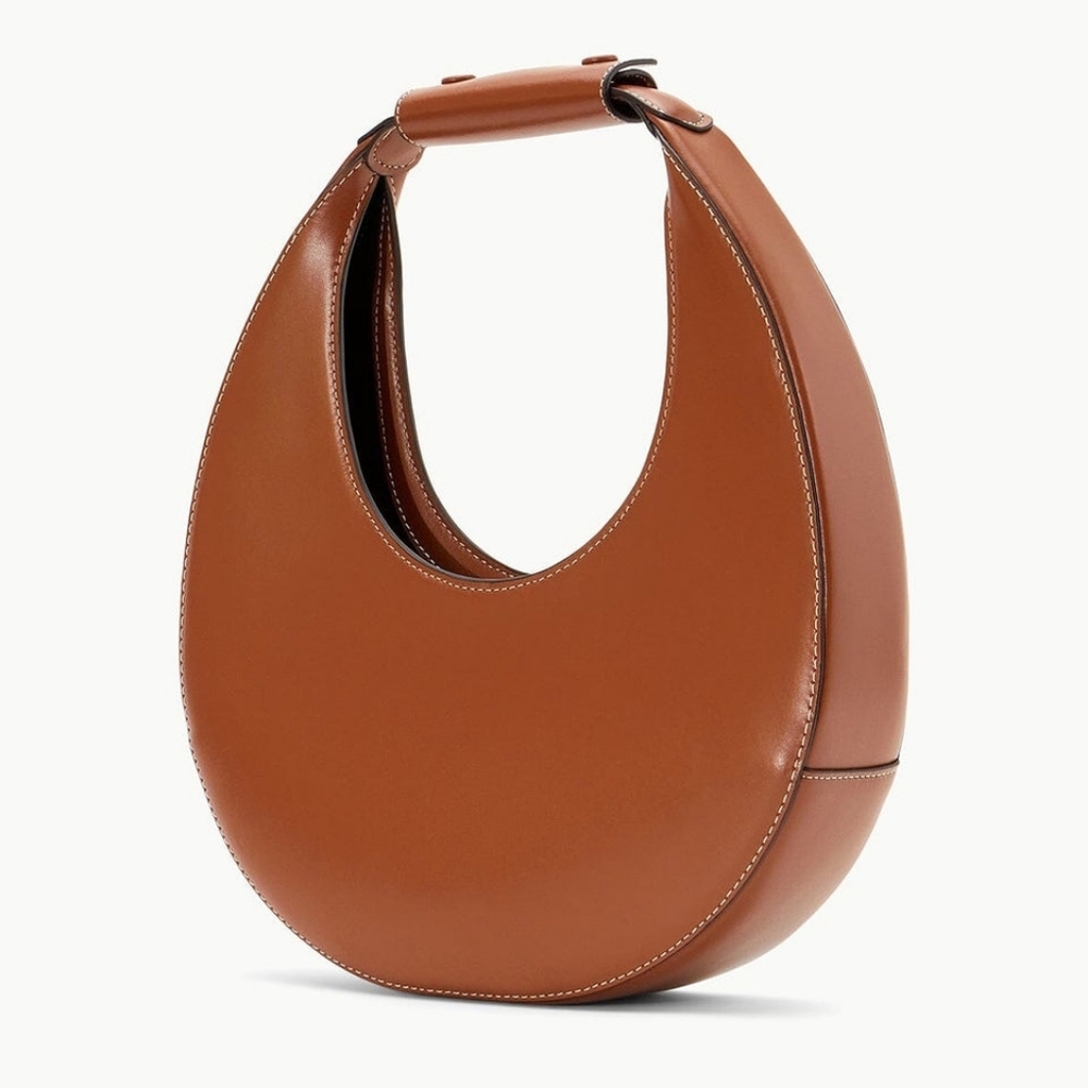 STAUD Polished Crescent Moon Shoulder Bag in Tan - Picture 6 of 15